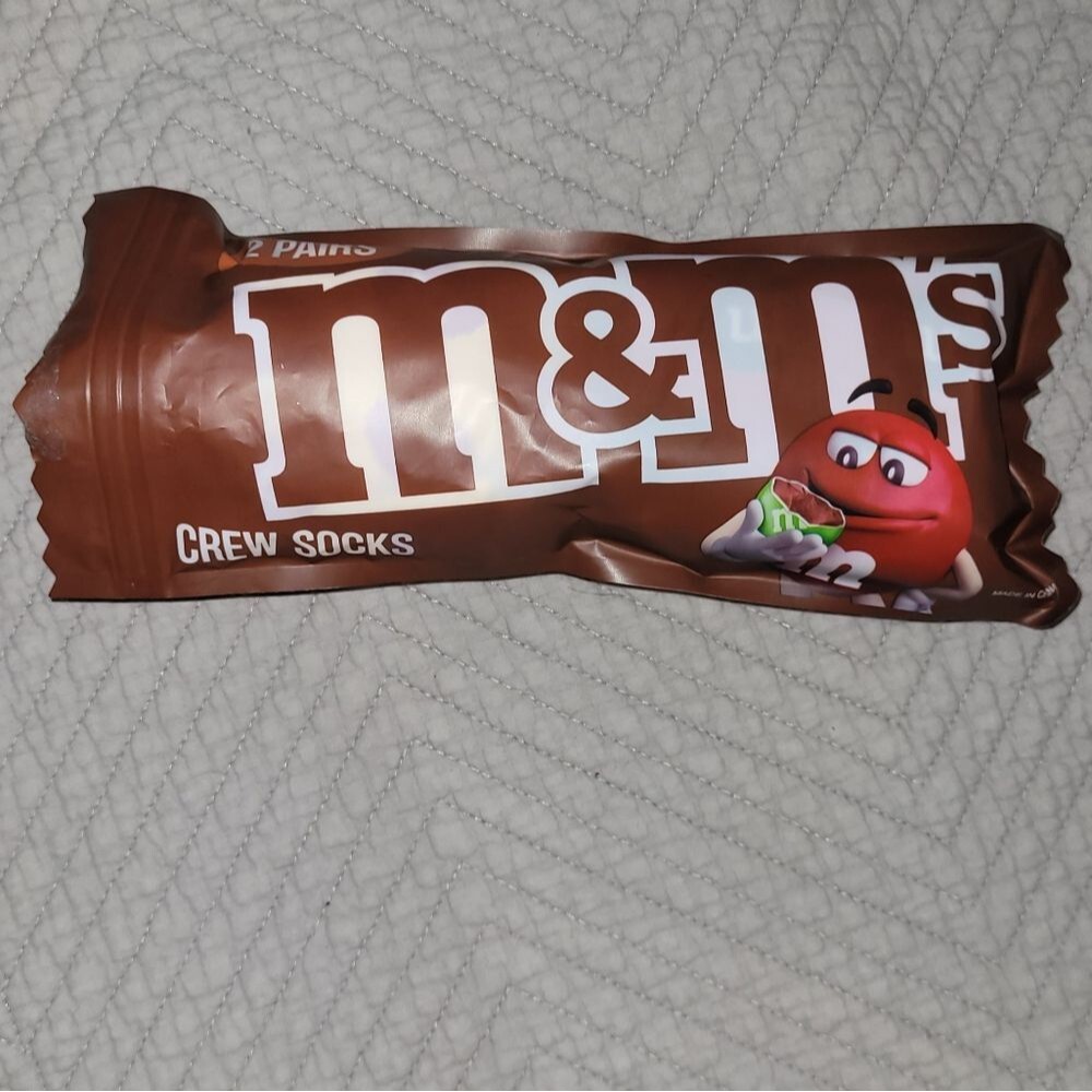 M&M’s Candy Crew Socks 2 Pairs Novelty Packaging Mens Womens Gift